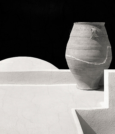 Santorini, Pot, mono, Fine Art, Photographic Print