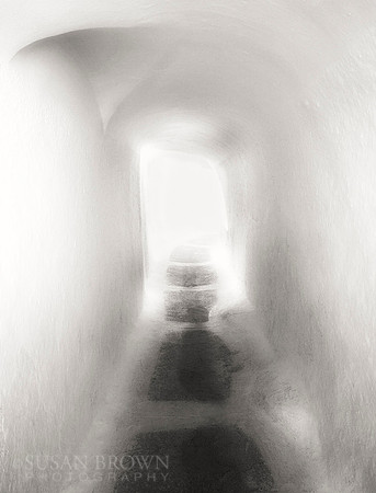 Santorini, Tunnel, Mono,Fine Art